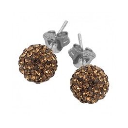 Barna Swarovski kristályos fülbevaló