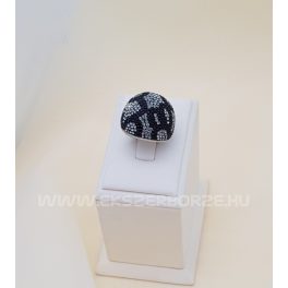 Swarovski kristályos ezüst gyűrű-domború