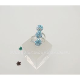 Swarovski kristályos ezüst gyűrű-több soros