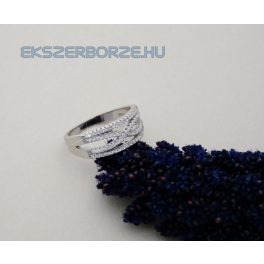 Micro cirkónia köves ezüst gyűrű