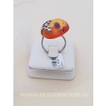 Borostyán köves ezüst gyűrű