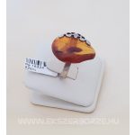 Borostyán köves ezüst gyűrű