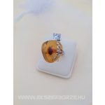 Borostyán köves ezüst gyűrű