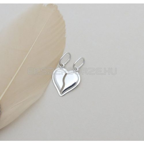 Ezüst törhető szív alakú medál pároknak-GRAVÍROZHATÓ