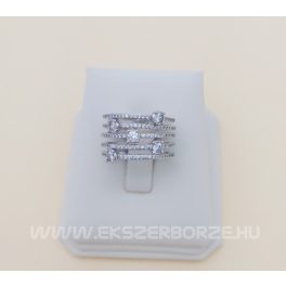 Széles női ezüst gyűrű cirkónia kövekkel