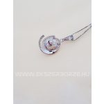 Ezüst édesvizi tenyésztett gyöngyös fülbevaló-medál szett