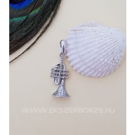 Trombita alakú ezüst medál