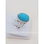 Ezüst gyűrű kékes-zöld természetes kővel