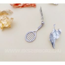 Ezüst köves teniszütő medál