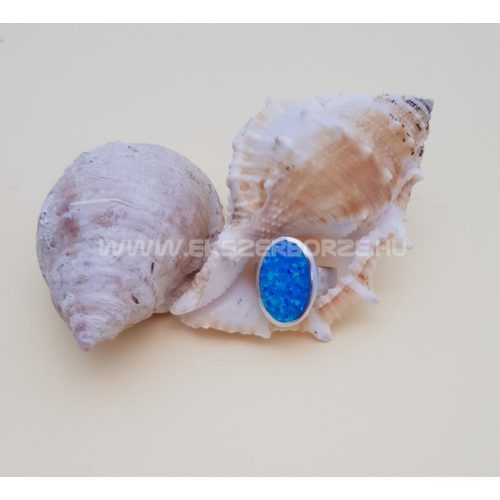 Kék opál köves női ezüst gyűrű