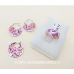 Különleges Micko-Cirkónia köves- colorit ezüst szett