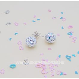 Swarovski kristályos gömb fülbevaló ezüst szárral
