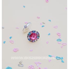Színes Swarovski kristályos ezüst fülbevaló