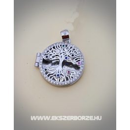 Fényképtartós életfa-szeretetfa ezüst medál