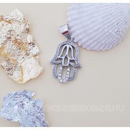 Ezüst fatima keze medál cirkónia kövekkel