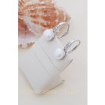 Hagyományos kapcsos köves-gyöngyös ezüst fülbevaló