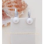 Hagyományos kapcsos köves-gyöngyös ezüst fülbevaló