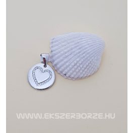 Tömör szív  medál kövekkel