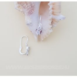 Virágos  ezüst babafülbvaló