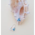 Kék köves baba/gyermek ezüst fülbevaló