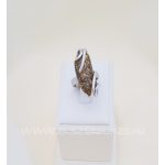 Ezüst gyűrű borostyán kővel