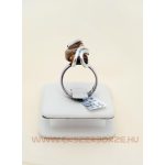 Ezüst gyűrű borostyán kővel