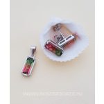 Ezüst ékszer szett szintetikus dinnyeturmalinnal