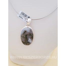 Ezüstkeretes MOSS AGATE egyedi medál
