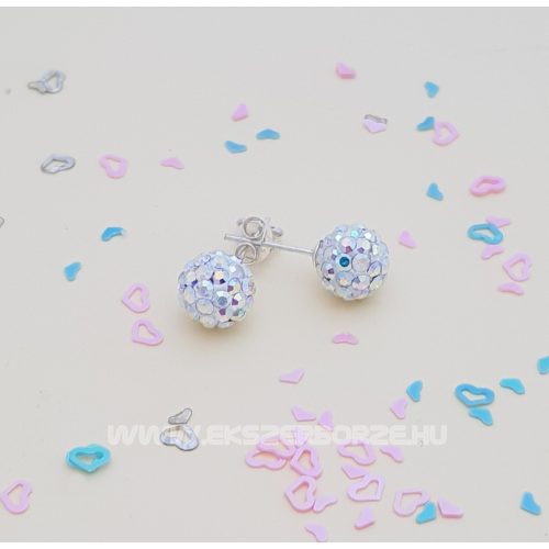 Swarovski kristályos gömb fülbevaló ezüst szárral