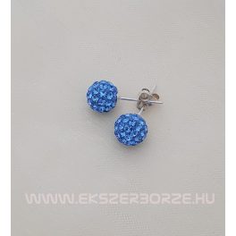 Swarovski kristályos ezüst fülbevaló-világoskék