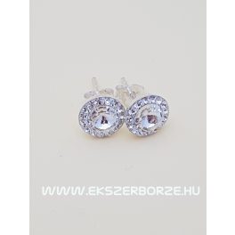 Fehér Swarovski kristályos ezüst fülbevaló