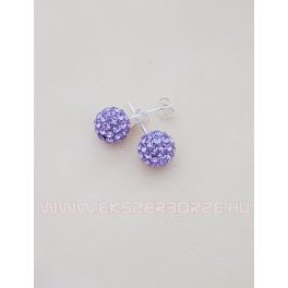 Swarovski kristályos ezüst fülbevaló-orgonalila