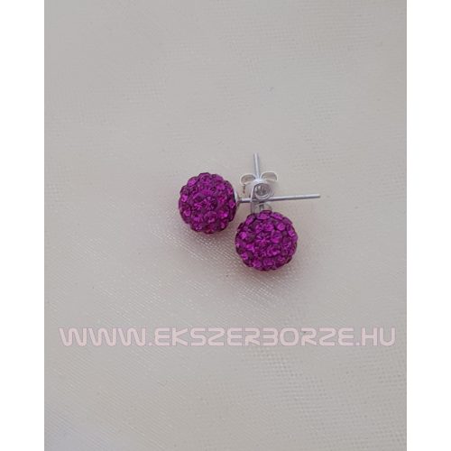  Swarovski kristályos ezüst fülbevaló-fukszia