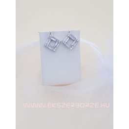 Köves ezüst-bedugós fülbevaló