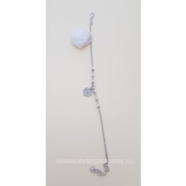 Köves szíves ezüst karkötő 