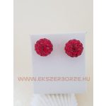 Piros Swarovski kristályos fülbevaló