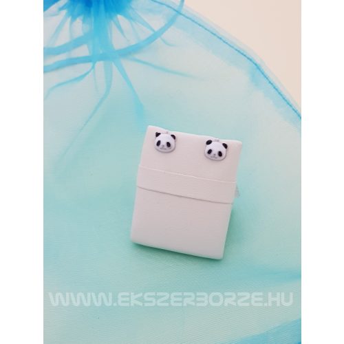 Panda maci alakú ezüst fülbevaló