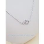 Ezüst nyaklánc beépített köves szív medállal