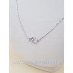 Ezüst nyaklánc beépített köves szív medállal