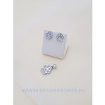 Tappancs, ezüst medál-fülbevaló szett cirkónia kövekkel