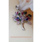 Színes köves ezüst életfa/szeretet fa medál 