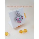 Ezüst színes - szív medál