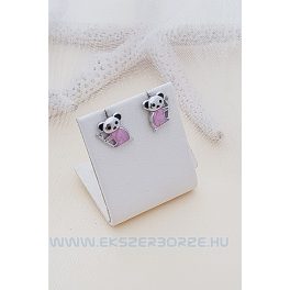 Rózsaszín koala ezüst fülbevaló