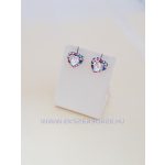 Swarovski kristályos ezüst fülbevaló-szív alakú