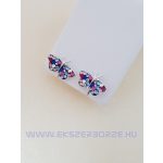 Swarovski kristályos ezüst fülbevaló-pillangó