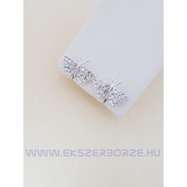 Swarovski kristályos ezüst fülbevaló-pillangó