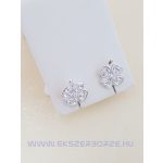 Swarovski kristályos ezüst fülbevaló-herelevél alakú