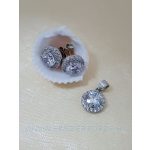 Ezüst köves fülbevaló medál szett 