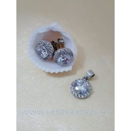 Ezüst köves fülbevaló medál szett 