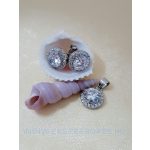 Ezüst köves fülbevaló medál szett 